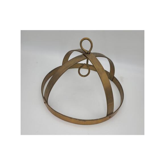 Vintage 1960s Round 12" Dia. Dome All Brass Hanging Pot Rack No Hooks - Picture 2 of 8